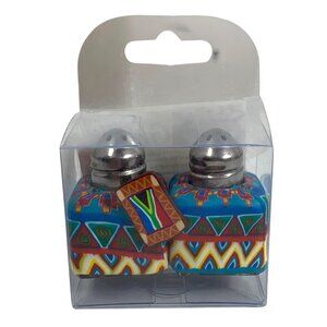 African Ghoeks Colorful Handcrafted Mini Salt & Pepper Shaker Set